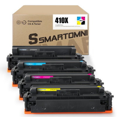 S SMARTOMNI Compatible Toner Cartridge Replacement for HP 410X CF410X CF411X CF412X CF413X 410A CF410A 4 Pack